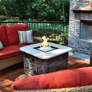 Sunset Bay Outdoor - Square Fire Pit with background