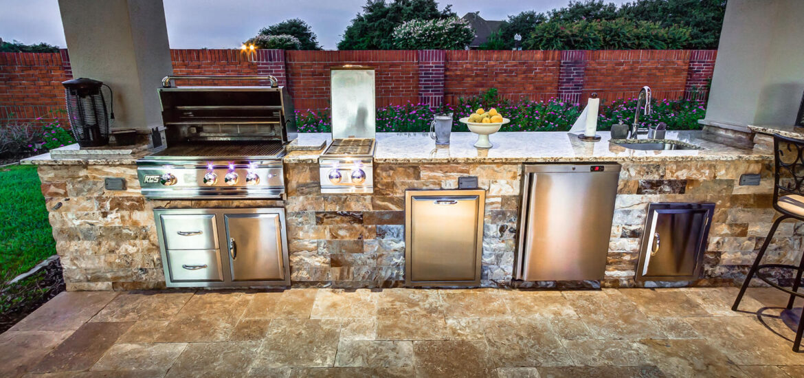 Custom Outdoor Kitchen and Cabana - Appliances View by Creekstone Outdoor Living in Houston Texas