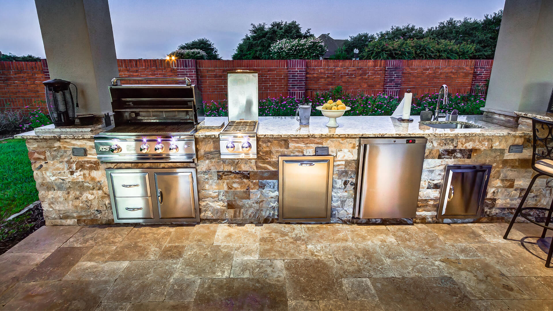 Custom Outdoor Kitchen and Cabana - Appliances View by Creekstone Outdoor Living in Houston Texas