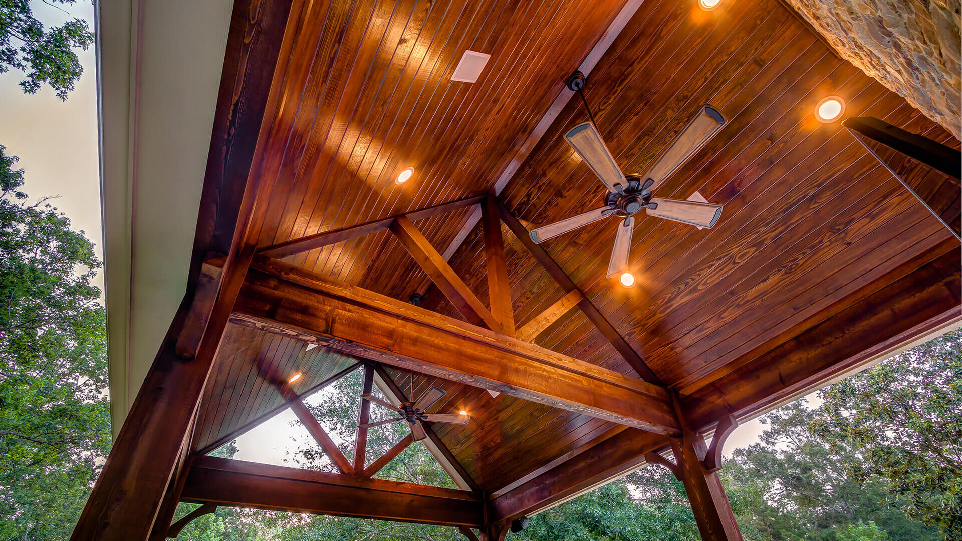 Wood Ceiling of a Patio Cover