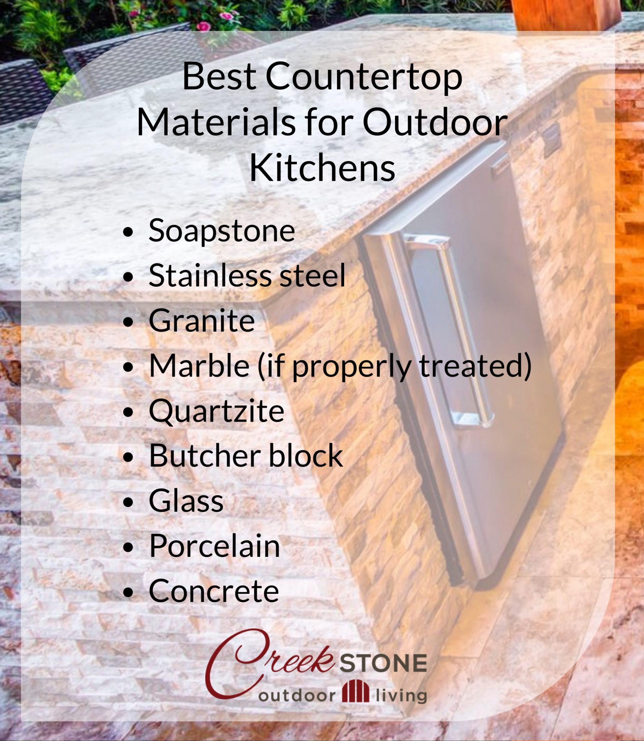 9 of the Best Outdoor Kitchen Countertops, Creekstone Outdoors, Spring, TX